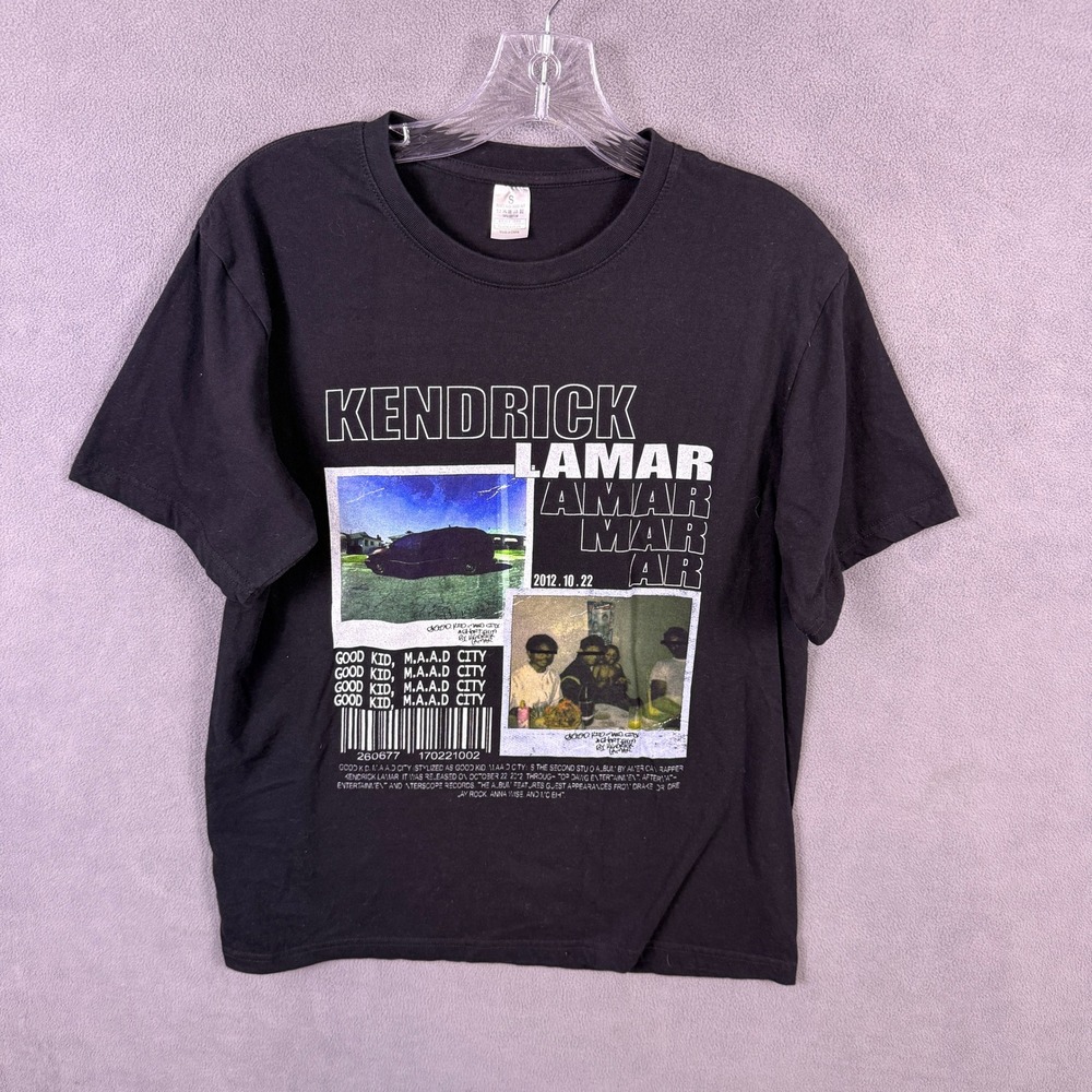 Kendrick Lamar T-Shirt Mens Small Black Good Kid M.A.A.D City Graphic Rap Tee
